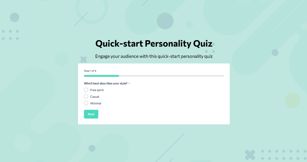 Personality Quiz website template
