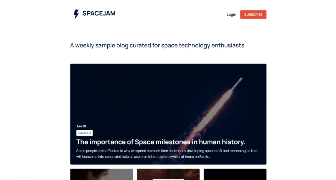 Paid Blog Membership website template