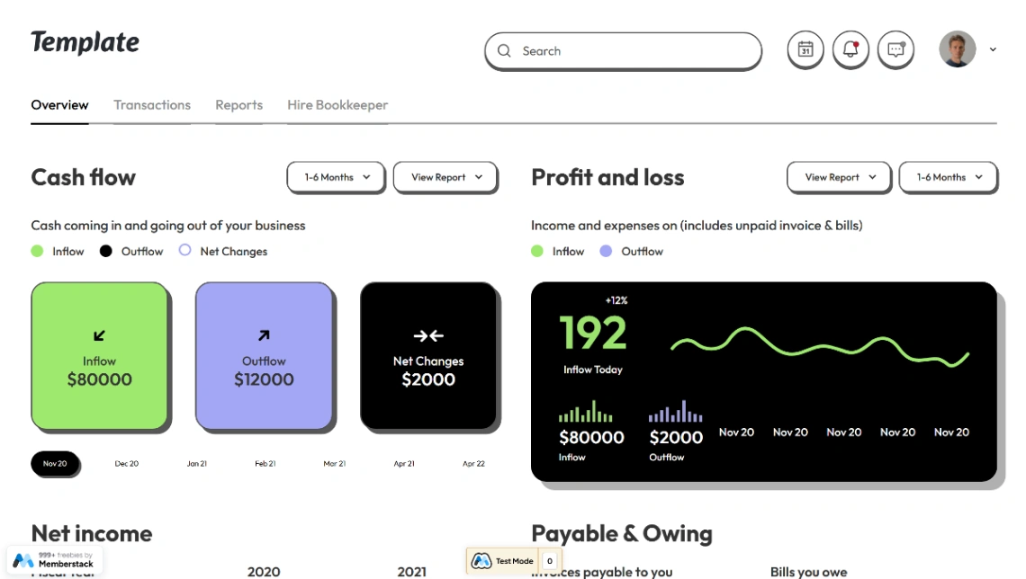 Finance Dashboard website template