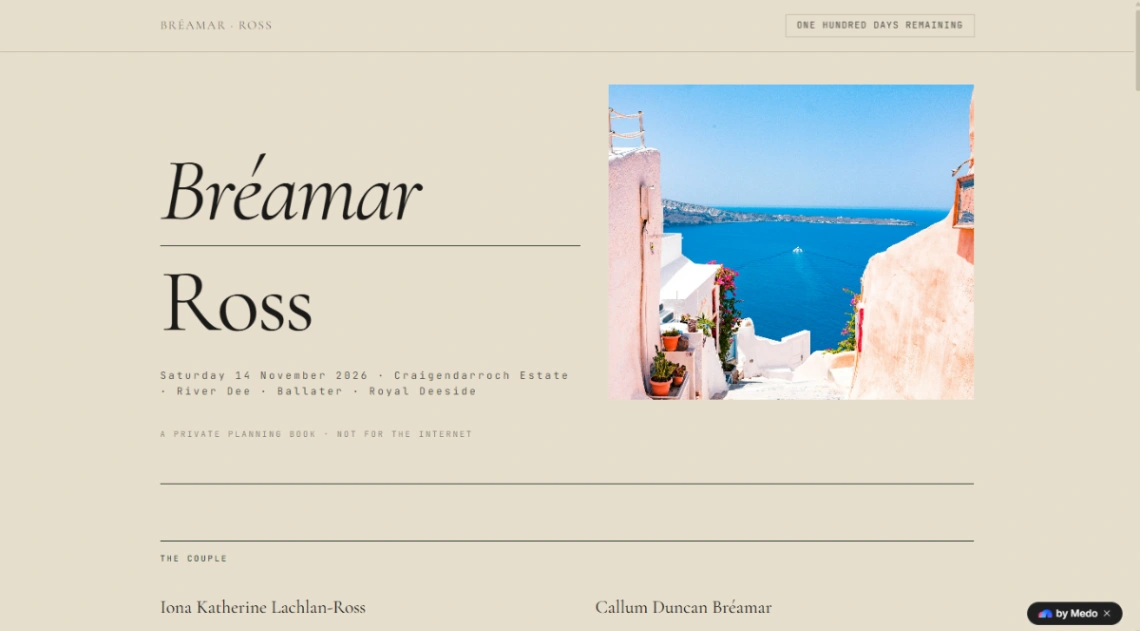 Wedding Planning Book website template