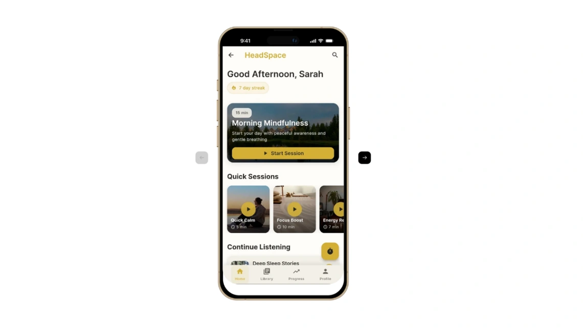Meditation App mobile app design template
