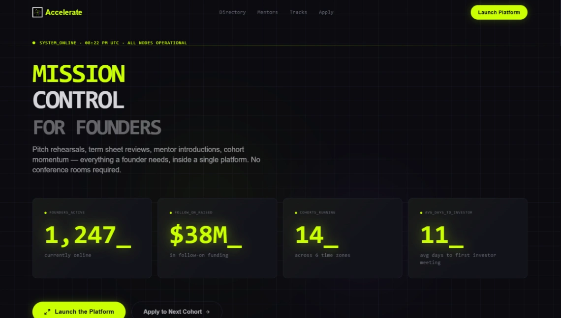 Startup Accelerator website template