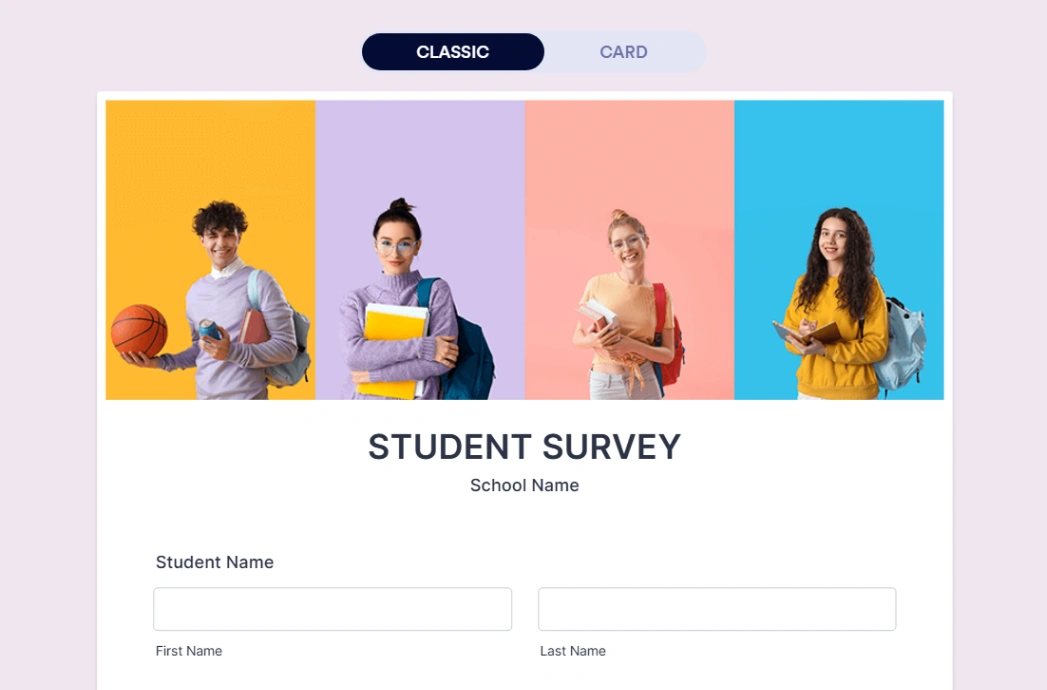 Student Survey website template