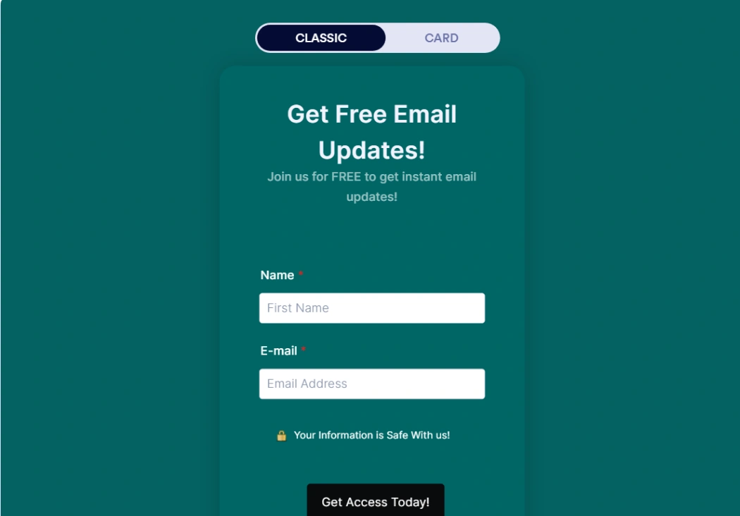 Opt-In Form website template