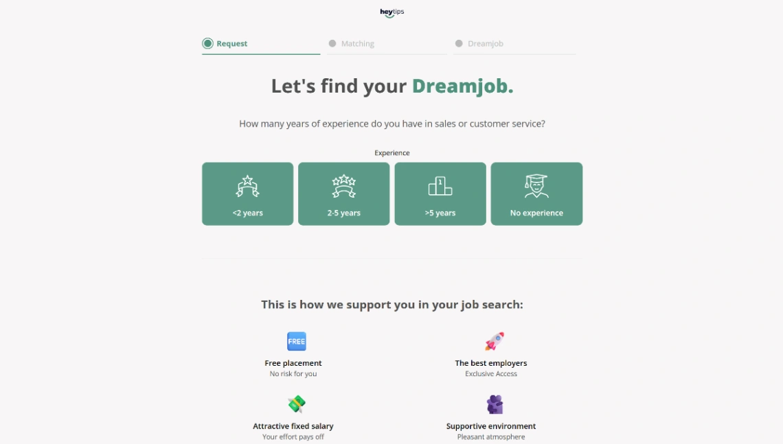 Recruiting Form website template