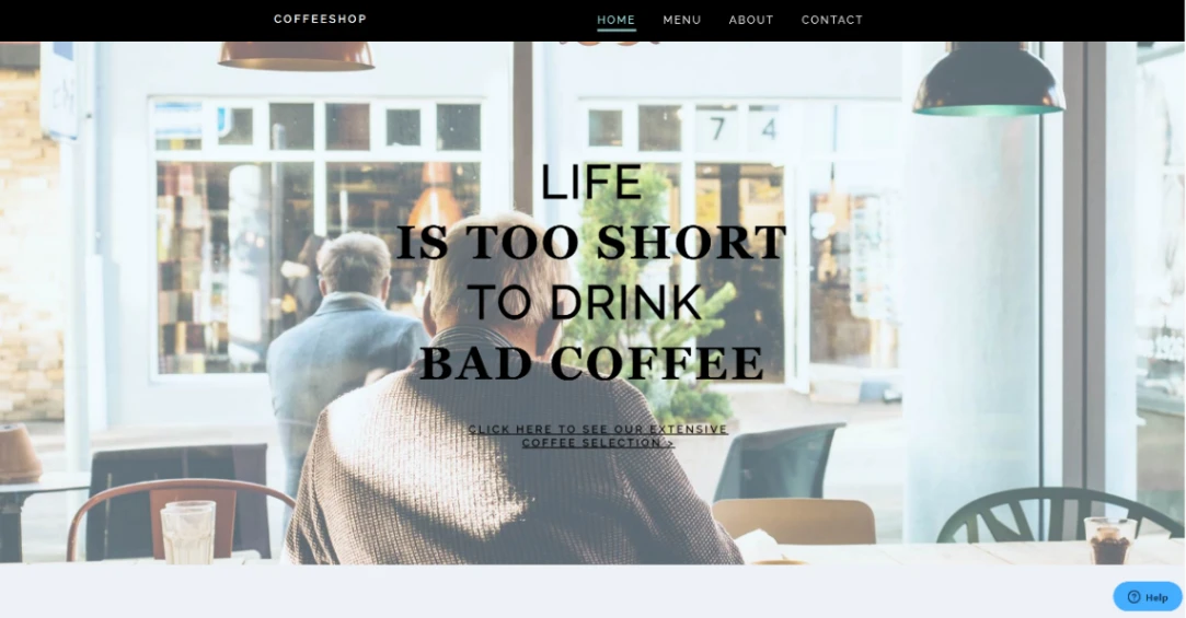 Coffee Shop website template