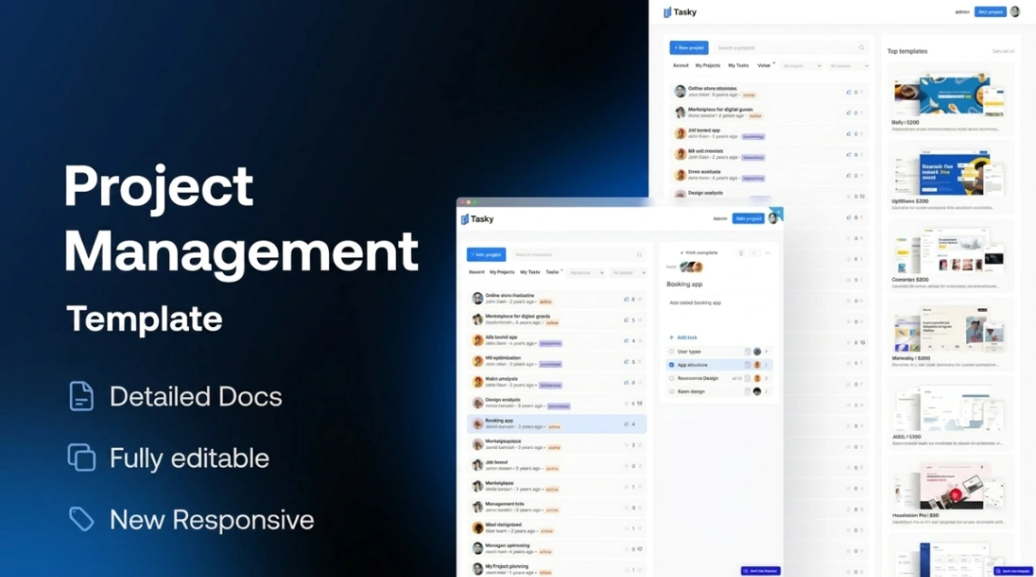 Project Management web application template