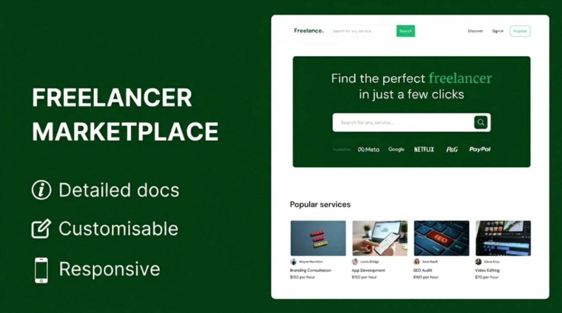 Freelancer Marketplace web application template