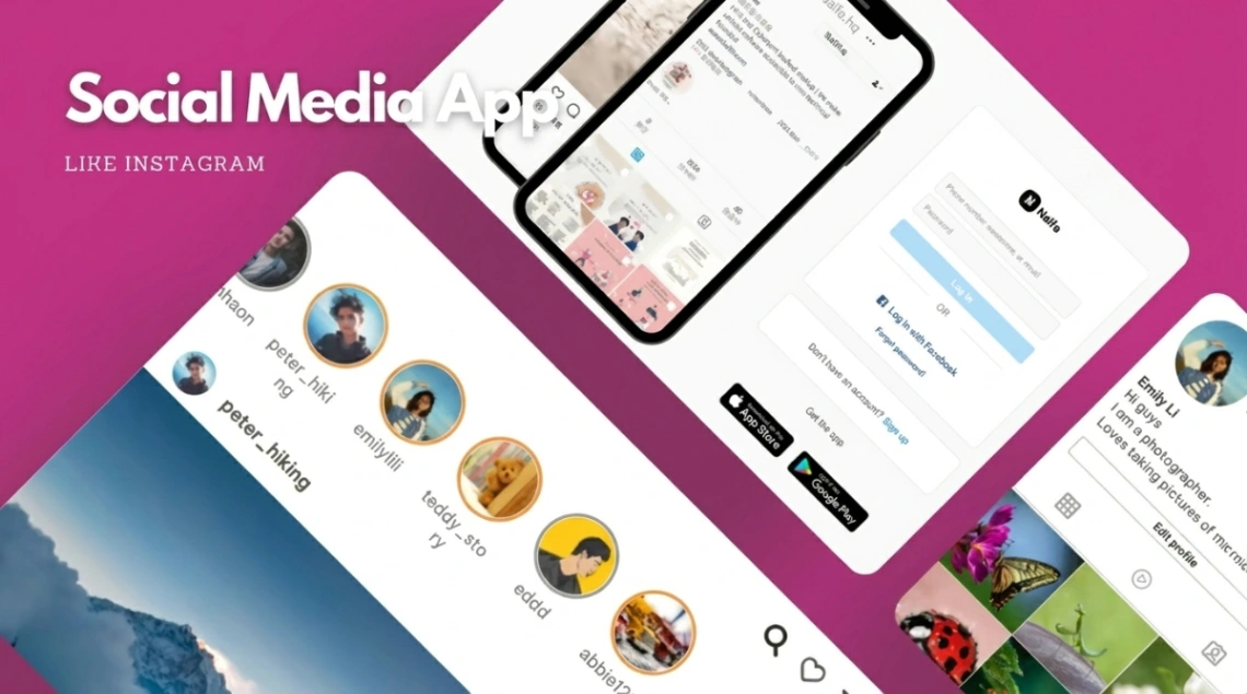 Social Network mobile app design template