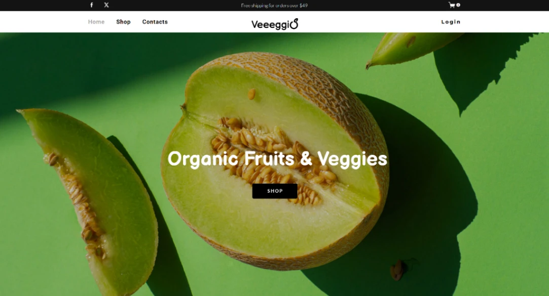 Vegetable eCommerce website template