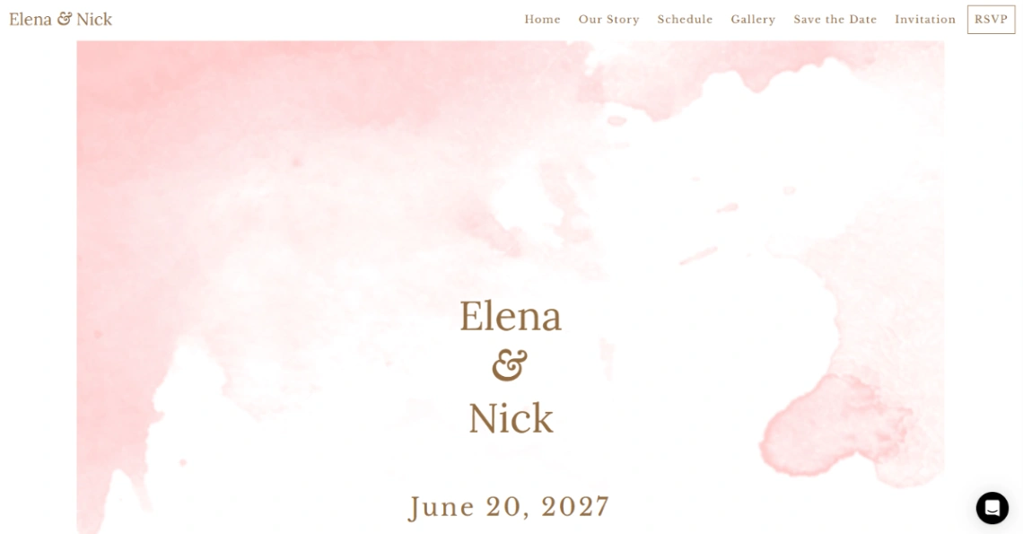 Soft Watercolor Event website template
