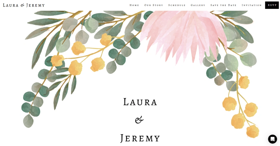 Floral Wedding website template