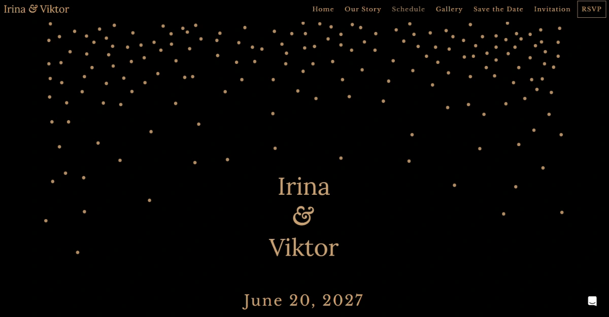 Elegant Dark Wedding website template