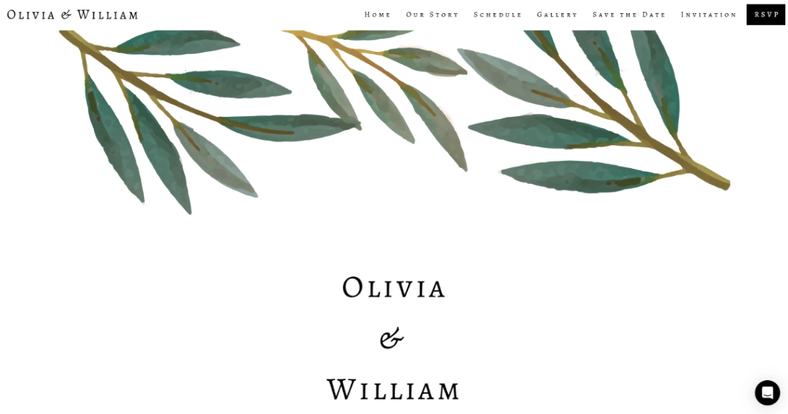 Olive Wedding website template