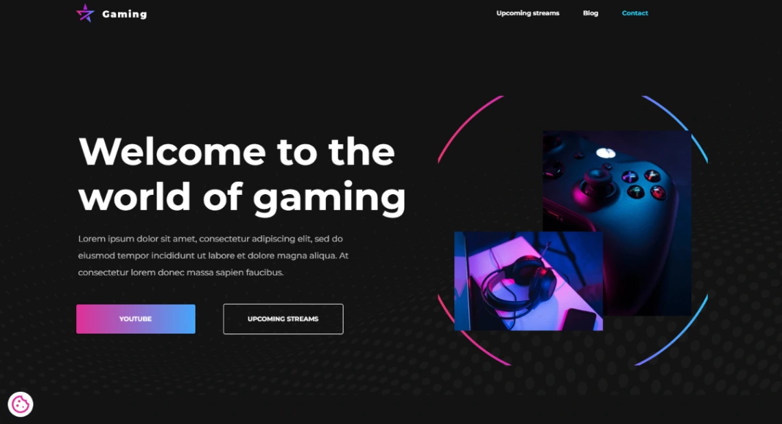 Gaming Streamer website template