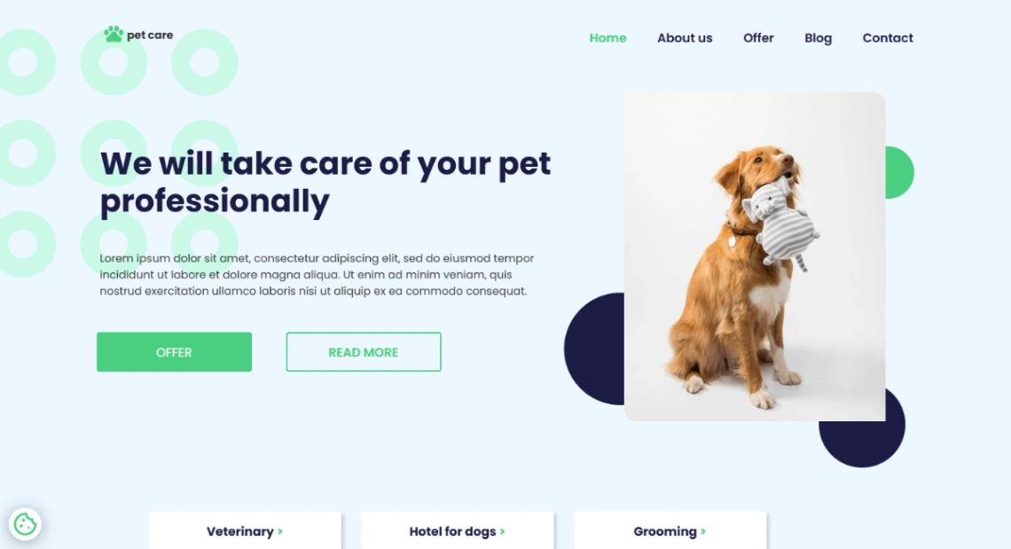 Pet Care Services website template