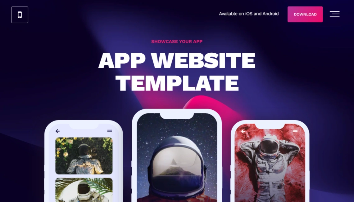 Mobile App Landing website template