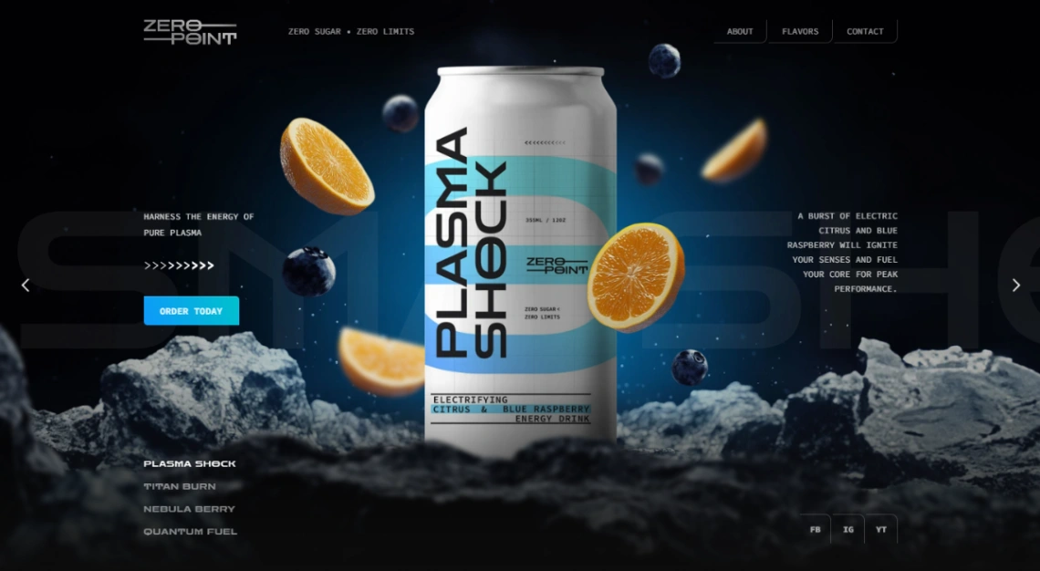 Energy Drink Showcase website template