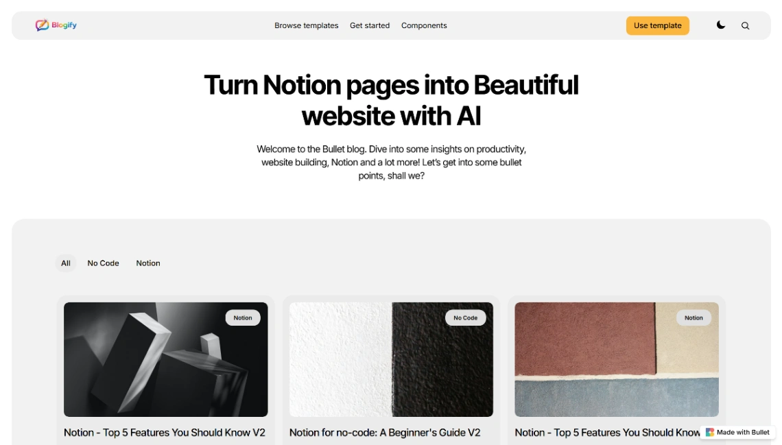 AI Blog Website website template