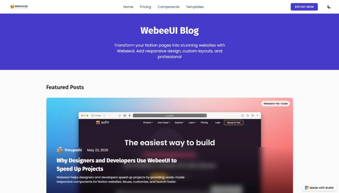 Professional Blog website template