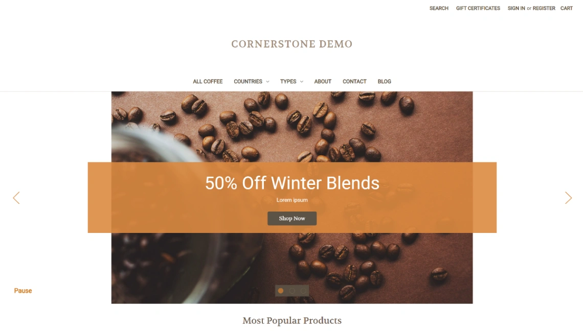 Coffee Brand website template