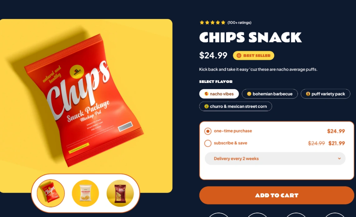 Snack Product website template