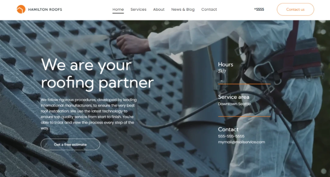 Roofing Services website template