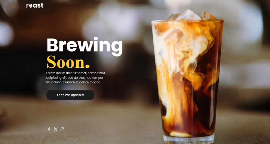 Cafe Coming Soon website template