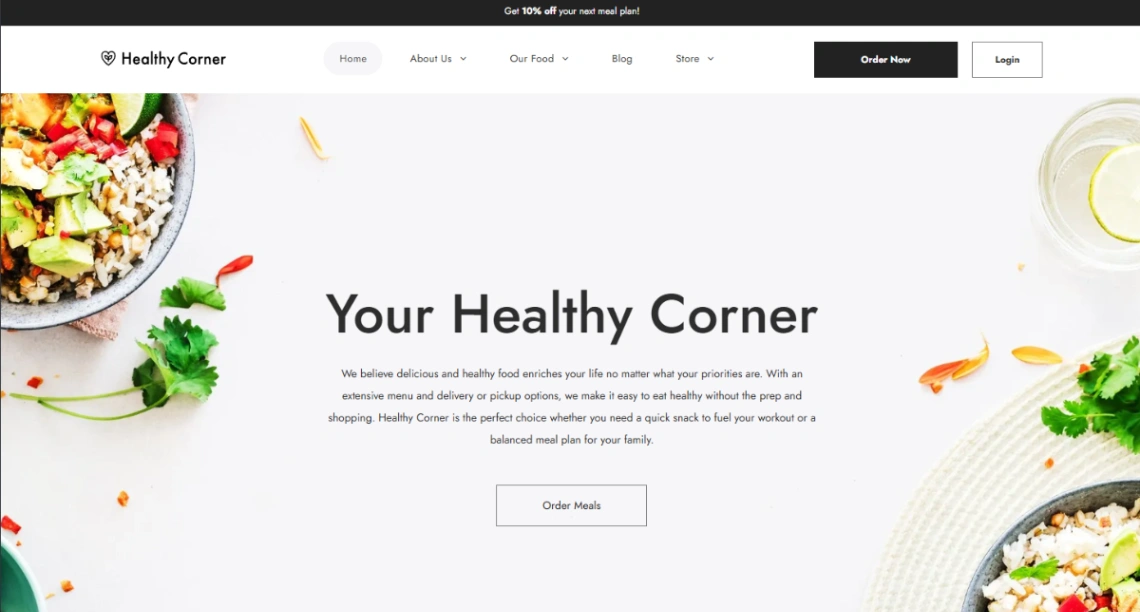 Healthy Meal Delivery website template