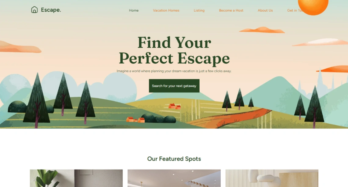 Vacation Rental Booking website template