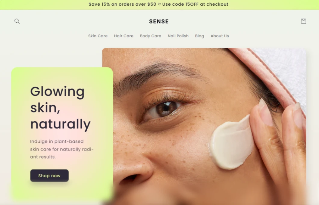Beauty Product Store website template