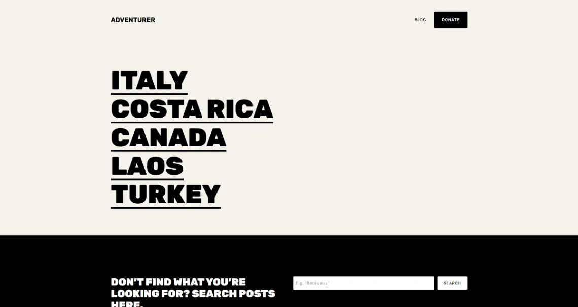 Adventurer blog website template