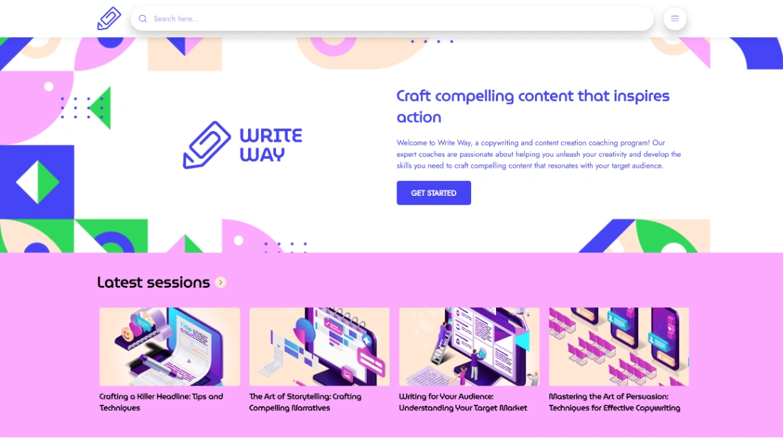 Copywriting School Hub website template