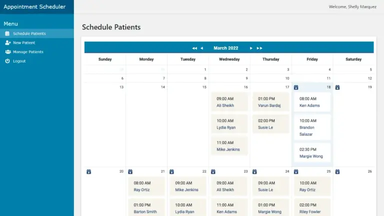 Appointment Scheduling web application template