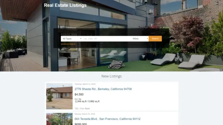 Real Estate Listings web application template
