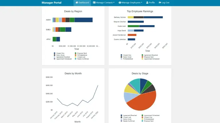 Custom CRM web application template