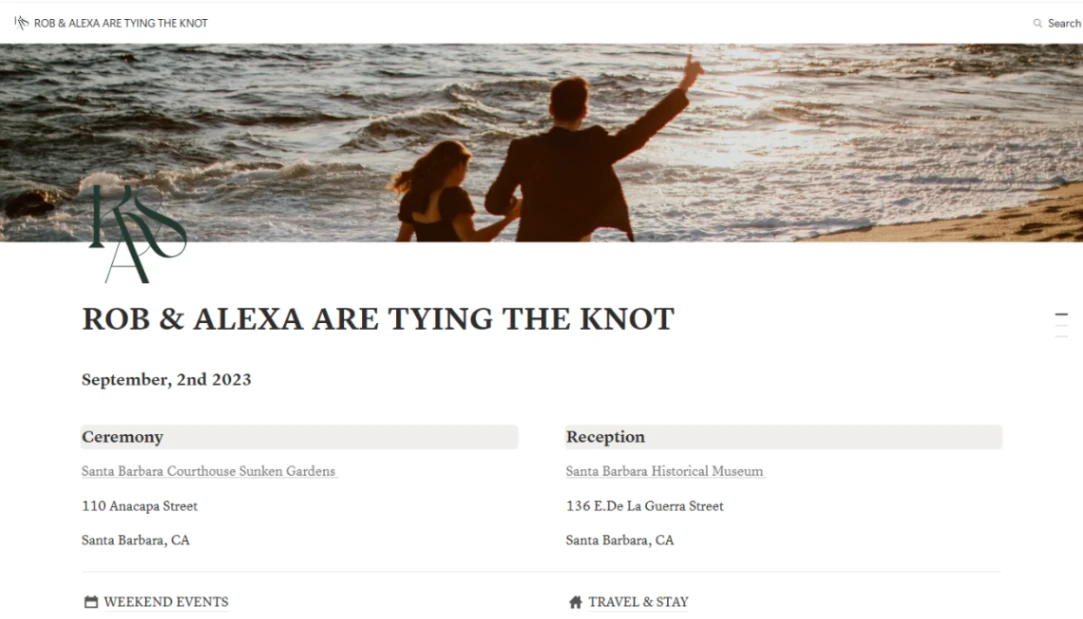 Wedding Invitation website template