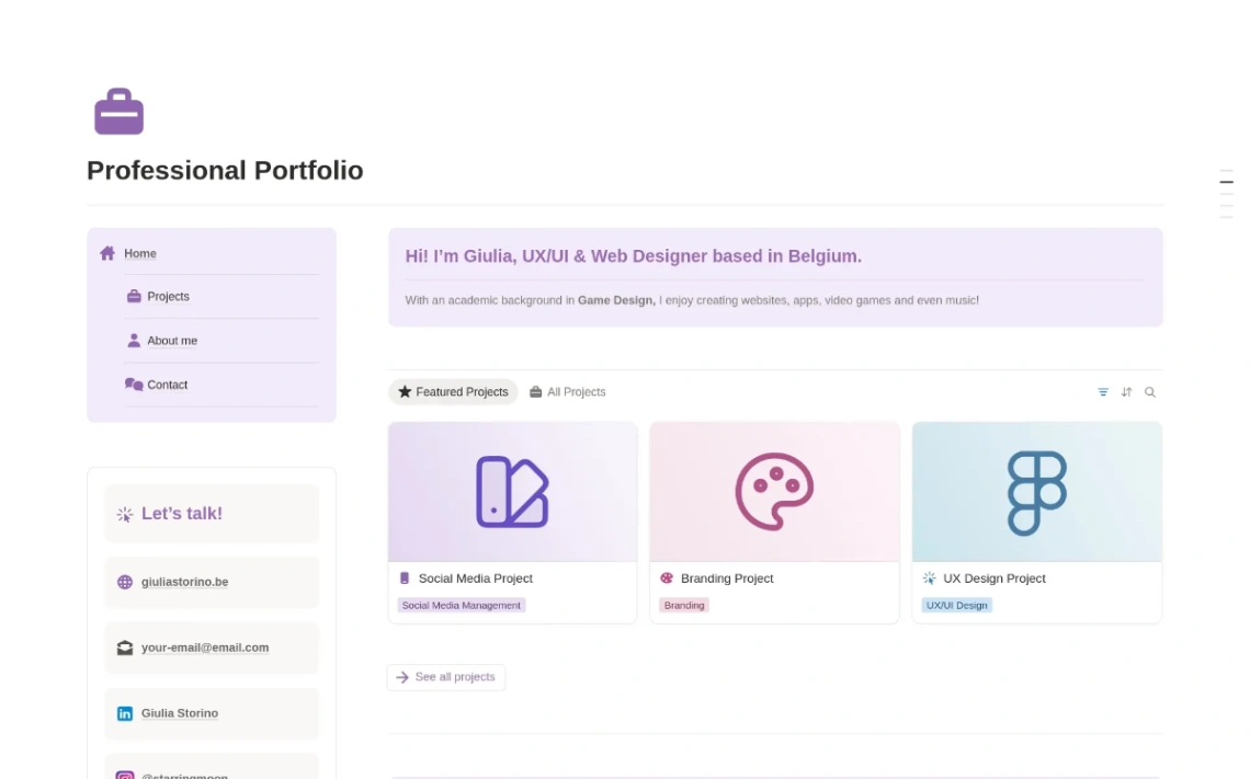 Colorful Portfolio website template