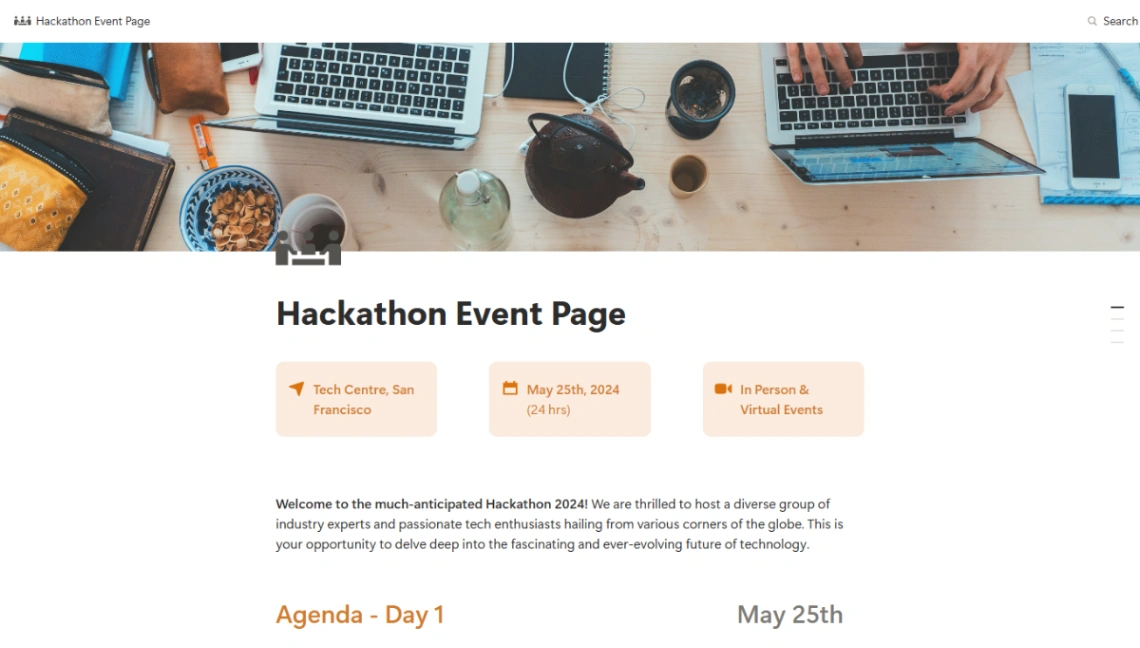 Hackathon Event website template