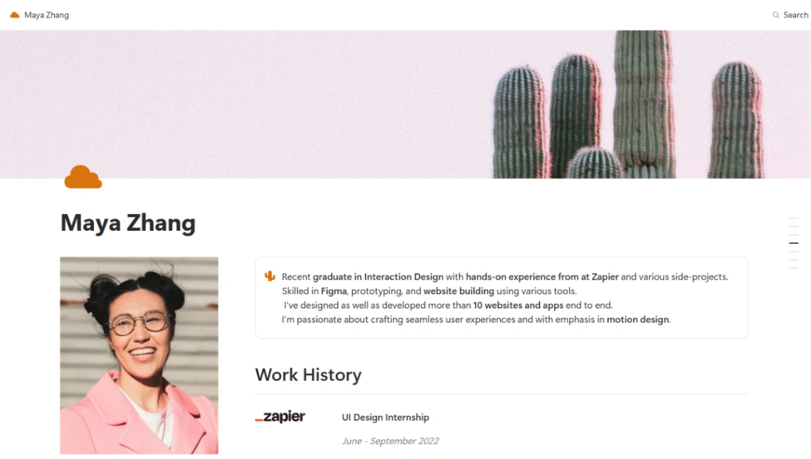 Online Resume website template