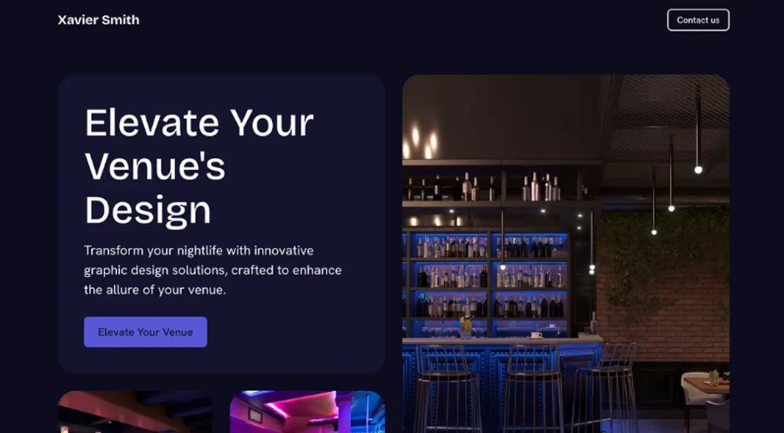 Venue Design Portfolio website template