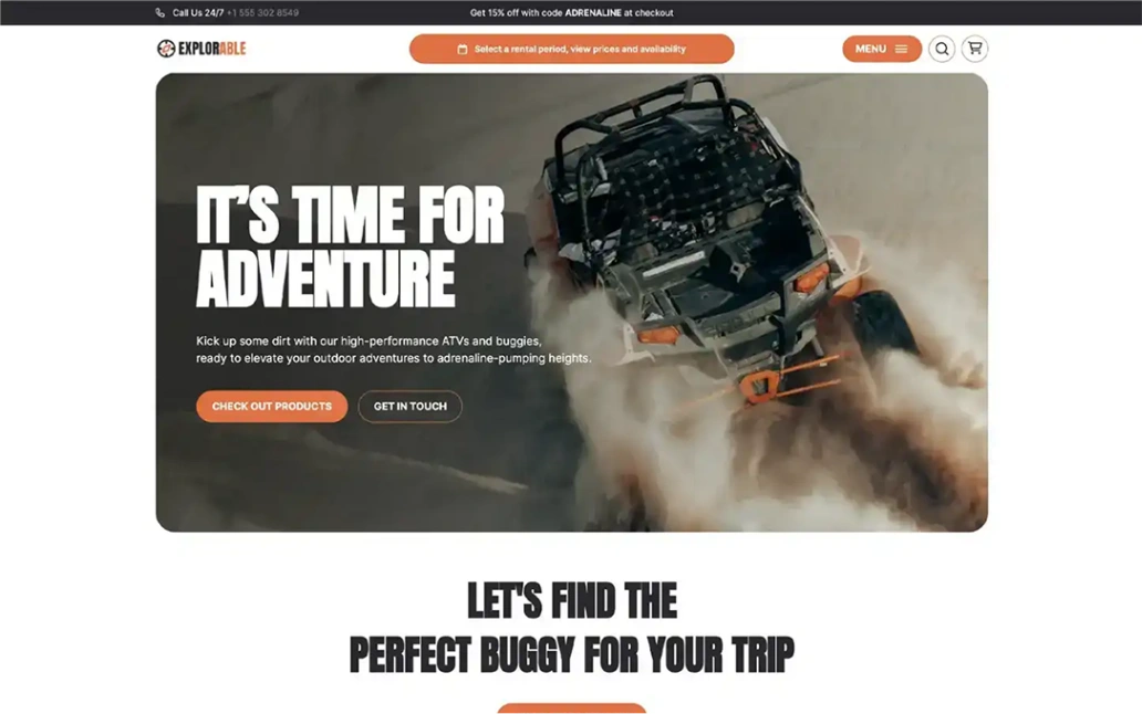 Buggy & ATV Rental website template