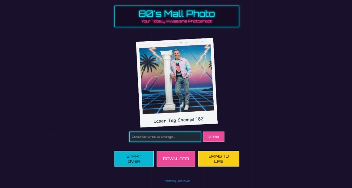 80s Mall Photo App web application template