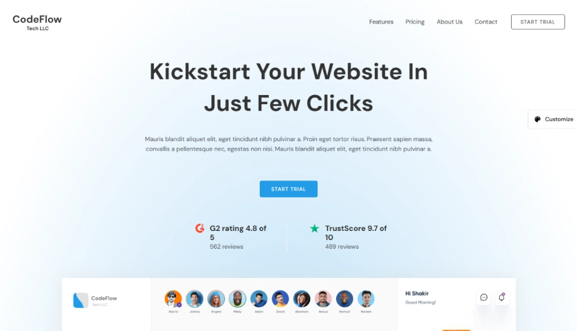 SaaS Tech Company website template