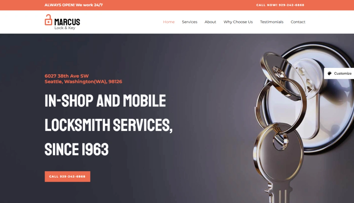 Locksmith Services website template