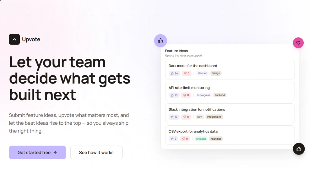 Request & Voting Board web application template