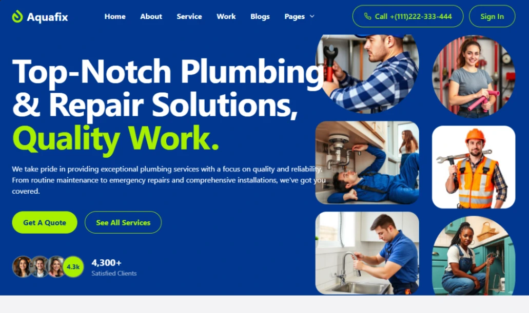 Plumbing & Repair Services website template
