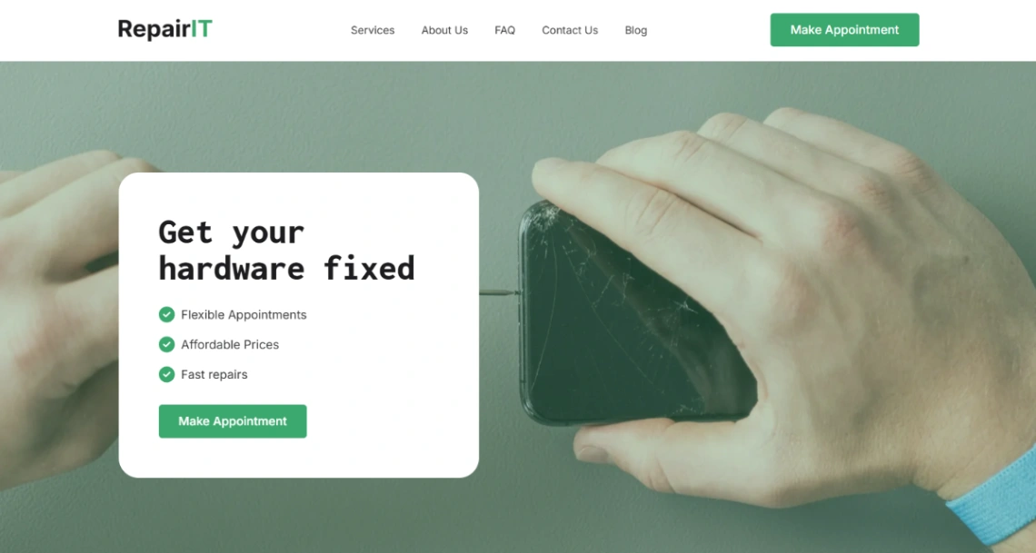 Electronics Repair Services website template