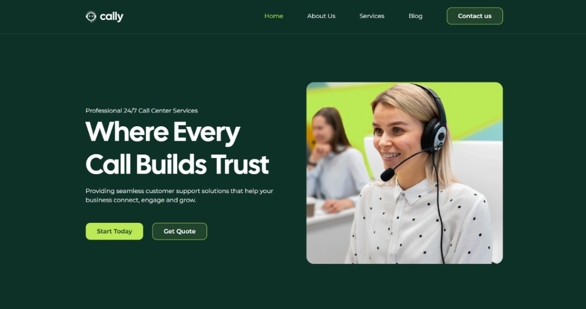 Call Center Services website template
