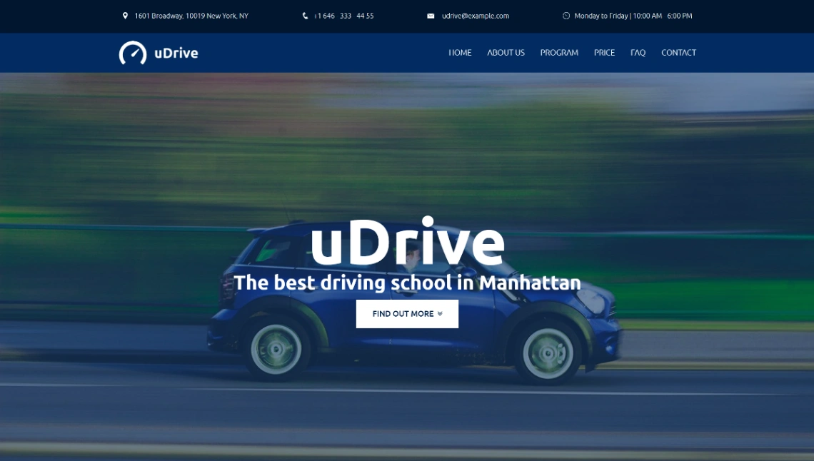 Driving School website template